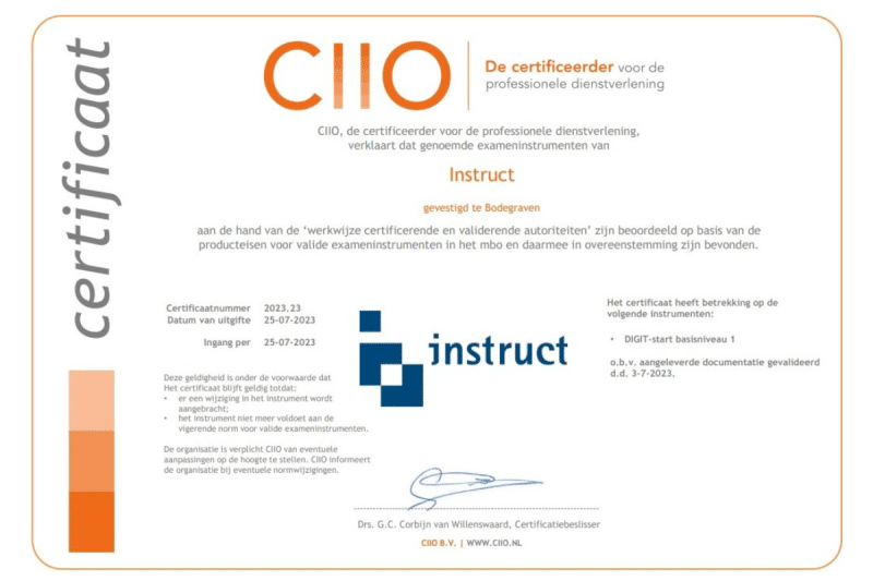 CIIO Certificaat DIGIT-start