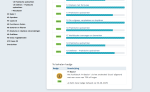 Resultatenpagina Gamification